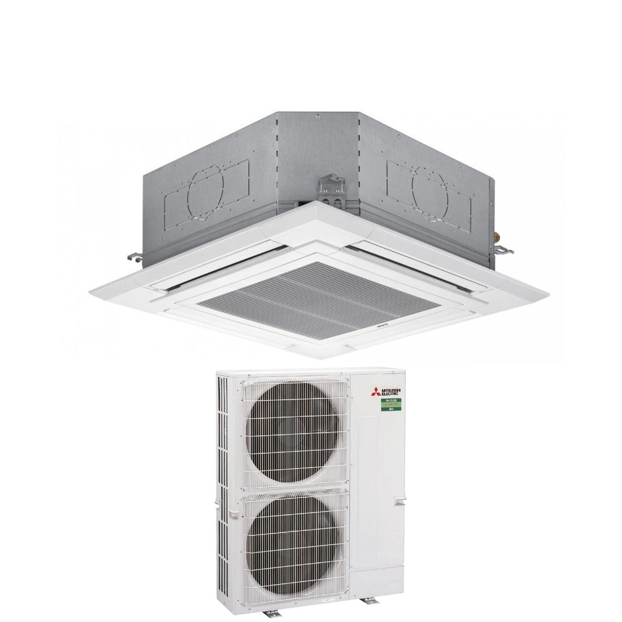 immagine-1-mitsubishi-electric-climatizzatore-condizionatore-mitsubishi-electric-cassetta-90x90-a-4-vie-34000-btu-pla-m100ea-puz-m100yka-trifase-r-32-wi-fi-optional-con-griglia-inclusa