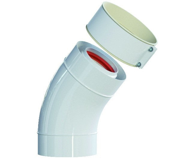 immagine-1-pucci-fumisteria-curva-coassiale-hidros-45-con-manicotto-fascetta-bianca-modello-60100-codice-ccp45mfb