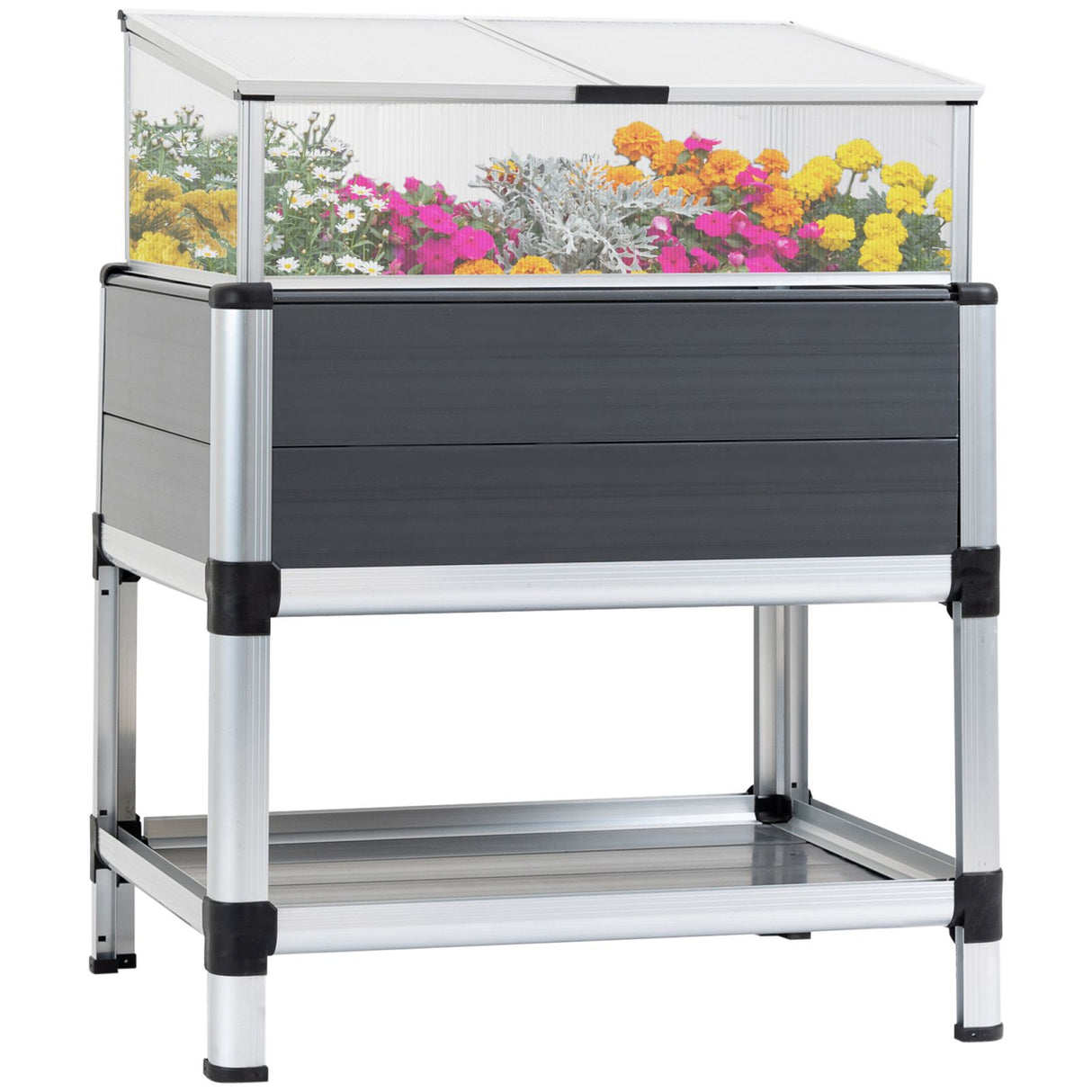 immagine-2-easycomfort-easycomfort-fioriera-rialzata-con-mini-serra-in-policarbonato-e-mensola-inferiore-in-alluminio-e-pvc-grigio