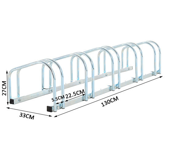 immagine-2-easycomfort-easycomfort-rastrelliera-portabiciclette-per-5-biciclette-tubi-dacciaio-argento-ean-8054111841801