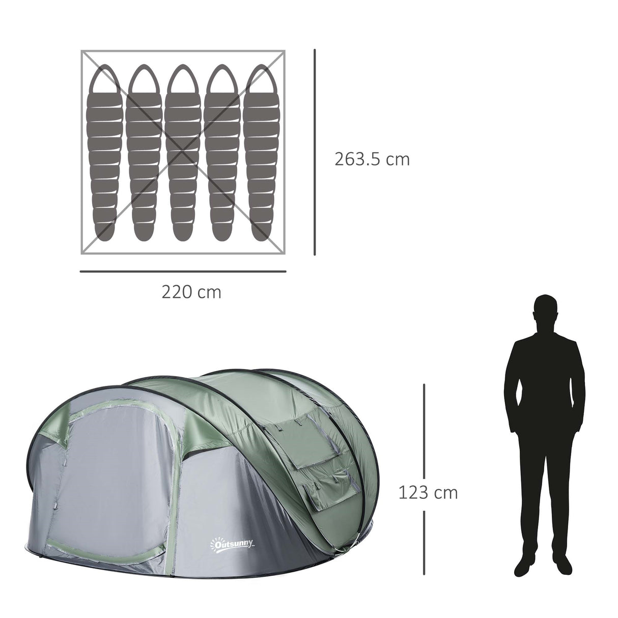 immagine-3-easycomfort-easycomfort-tenda-da-campeggio-pop-up-4-5-posti-2-porte-e-4-finestre-telo-impermeabile-263-5x220x123cm-verde-scuro-ean-8054144139081