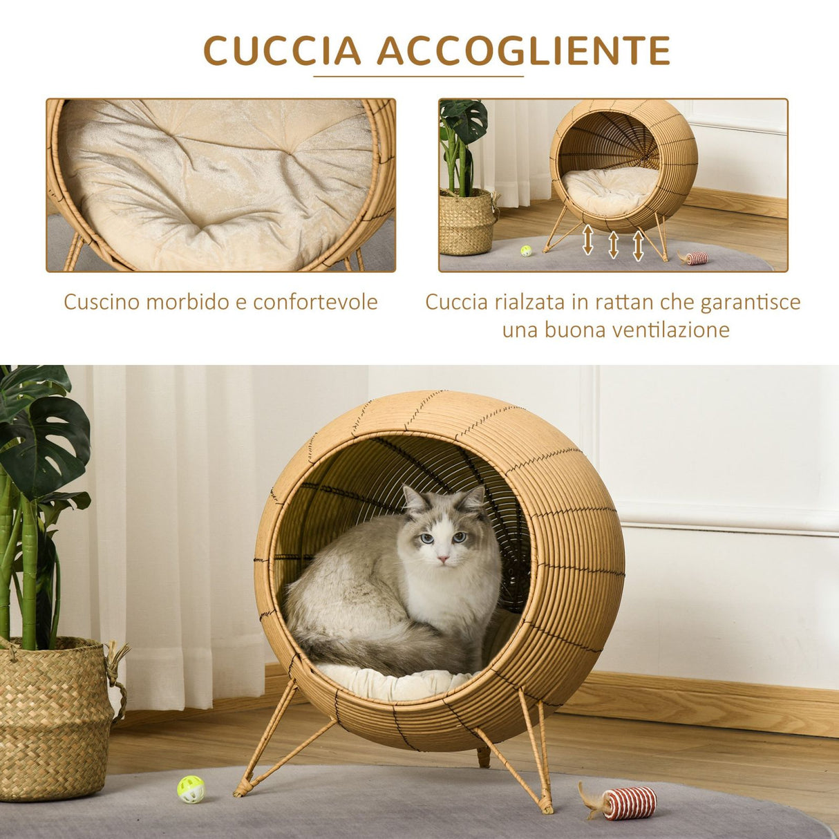 immagine-5-easycomfort-easycomfort-cuccia-per-gatti-cesta-per-gatti-adulti-fino-5kg-cesta-in-vimini-sintetico-rialzata-marrone-chiaro