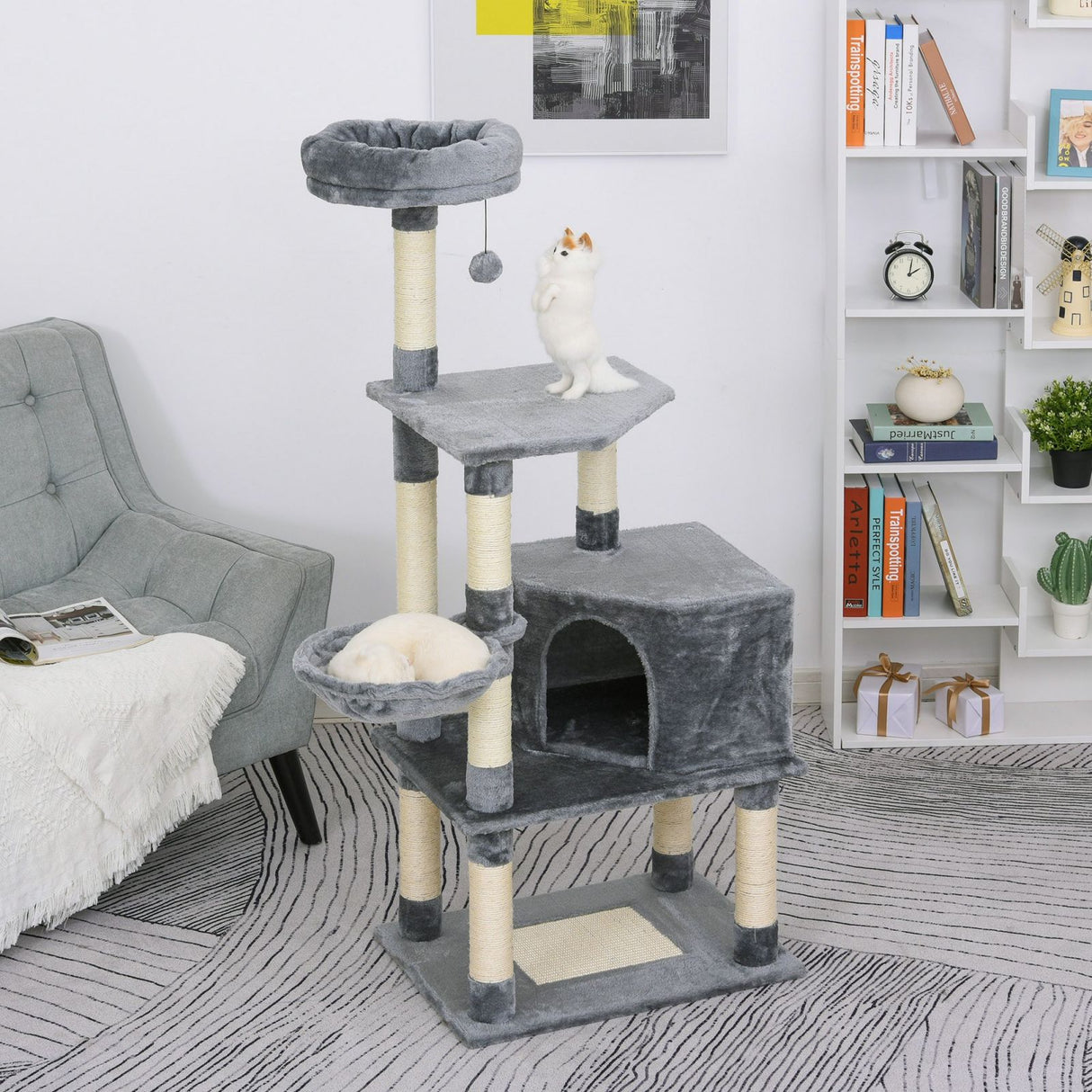 immagine-5-easycomfort-easycomfort-tiragraffi-a-colonna-per-gatti-con-4-livelli-cuccia-lettini-sospesi-e-pali-in-corda-sisal-grigio-ean-8054144133553