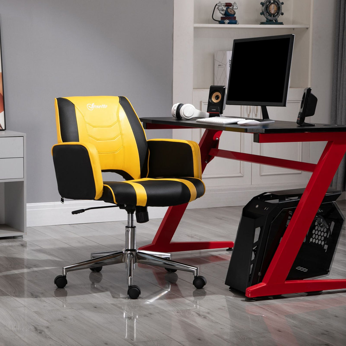 immagine-6-easycomfort-easycomfort-sedia-da-ufficio-racing-ergonomica-altezza-regolabile-sedia-da-scrivania-girevole-con-funzione-dondolo-nero-e-giallo-ean-8054144136813