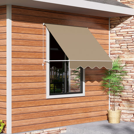 easycomfort easycomfort tenda da sole avvolgibile a parete a caduta beige 180x70cm