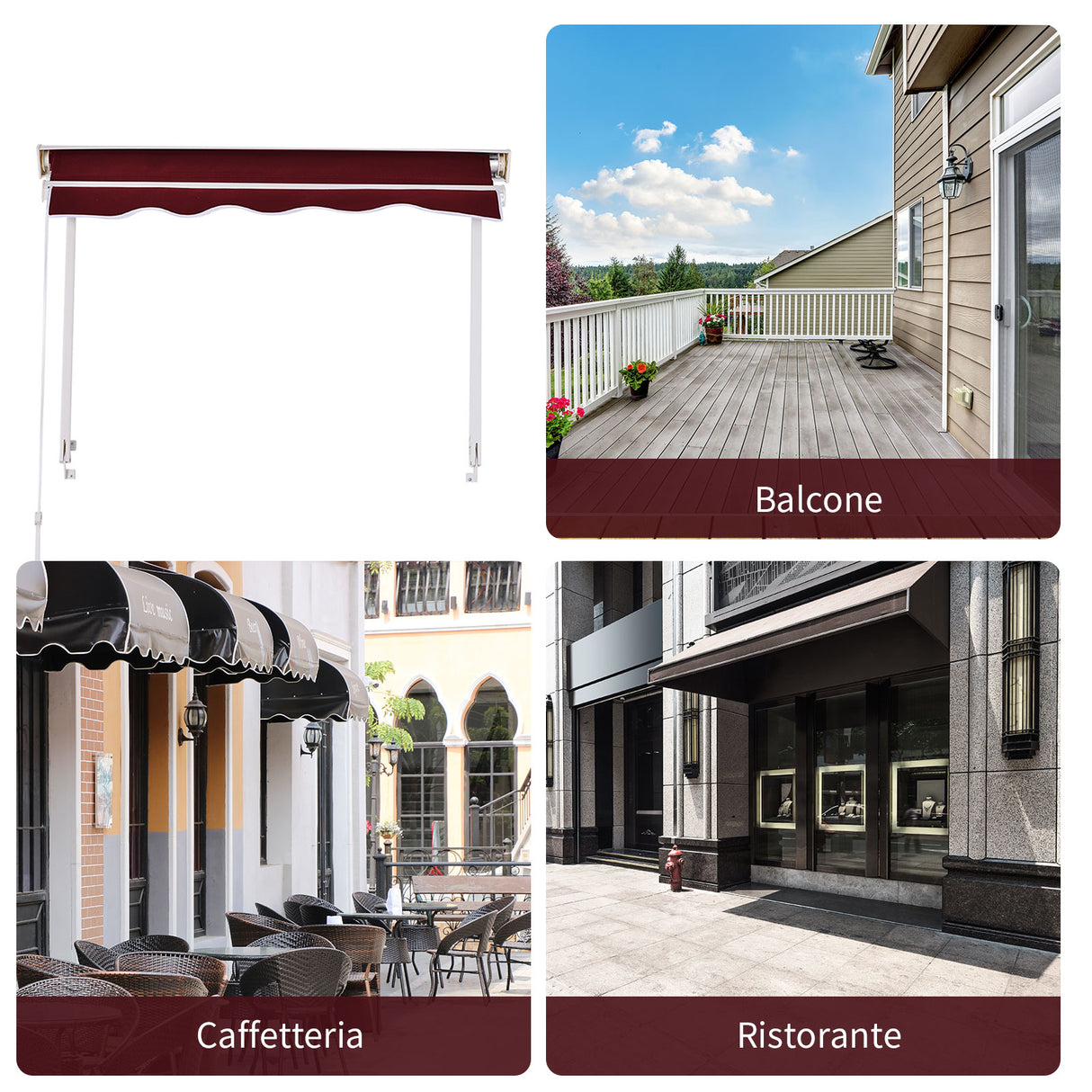 easycomfort easycomfort tenda da sole a caduta con rullo avvolgibile e angolazione regolabile 0 120 18070cm rosso