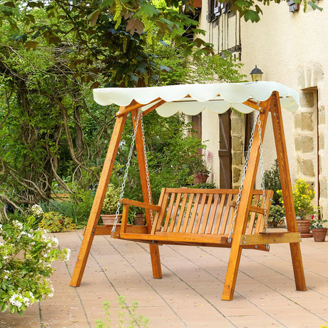 easycomfort easycomfort dondolo da giardino stile classico legno massello di pino conforme alle norme di fs tettuccio parasole in tessuto di poliestere con rivestimento di pa 162x130x185cm 240kg