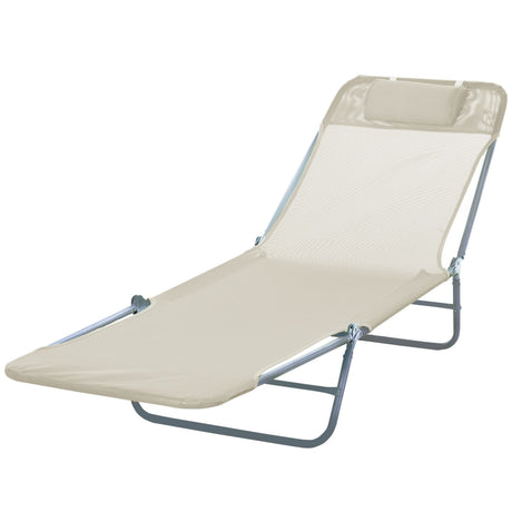 easycomfort easycomfort sdraio pieghevole reclinabile con cuscino da giardino spiaggia beige