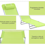 easycomfort easycomfort sdraio pieghevole reclinabile con cuscino da giardino spiaggia verde chiaro