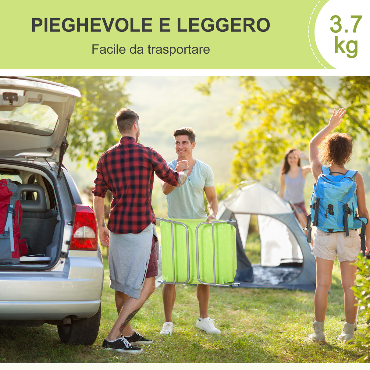 easycomfort easycomfort sdraio pieghevole reclinabile con cuscino da giardino spiaggia verde chiaro