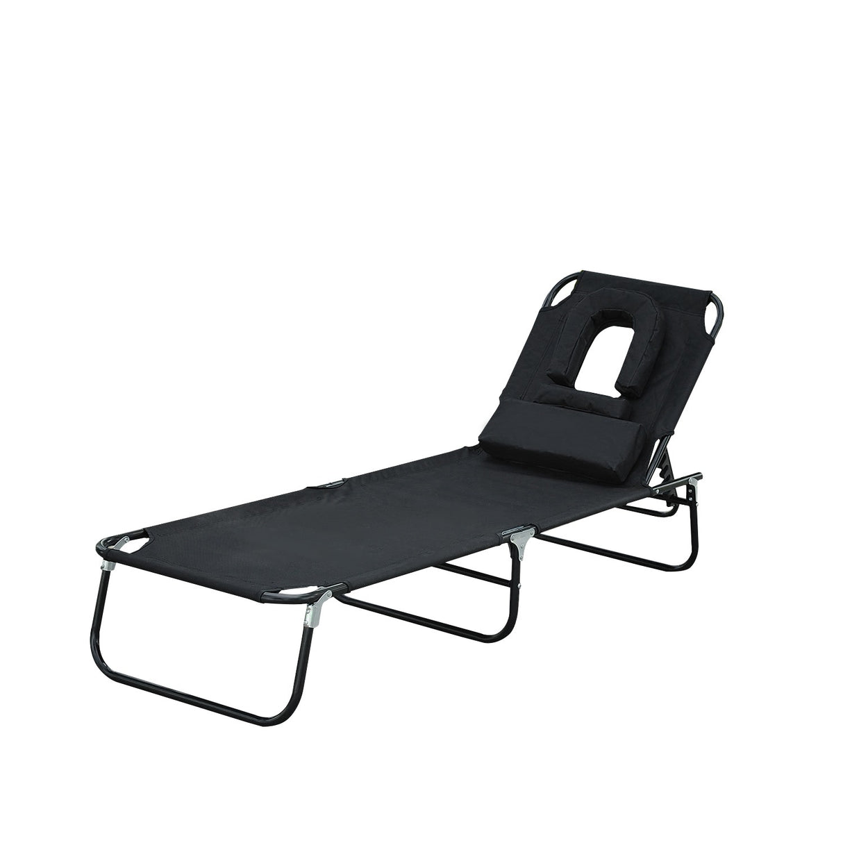 easycomfort easycomfort lettino prendisole sdraio da giardino pieghevole reclinabile con cuscino nero