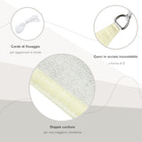 easycomfort easycomfort tenda da sole triangolare in hdpe crema 4x4x4m