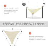 easycomfort easycomfort tenda da sole triangolare tenda a vela anti uv crema 5x5x5m