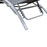 easycomfort easycomfort lettino sdraio pieghevole reclinabile con materassino e poggiatesta telaio in alluminio grigio
