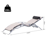 easycomfort easycomfort lettino sdraio pieghevole reclinabile con materassino e poggiatesta telaio in alluminio bianco e nero