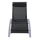 easycomfort easycomfort lettino sdraio pieghevole reclinabile con materassino e poggiatesta telaio in alluminio bianco e nero