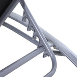 easycomfort easycomfort lettino sdraio pieghevole reclinabile con materassino e poggiatesta telaio in alluminio bianco e nero