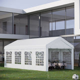 easycomfort gazebo da esterno tendone per feste telaio in acciaio impermeabile bianco 8x4x2.8m