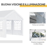 easycomfort easycomfort tendone per feste 6x4m con pareti rimovibili porte e 6 finestre bianco