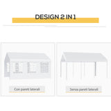 easycomfort easycomfort tendone per feste 6x4m con pareti rimovibili porte e 6 finestre bianco