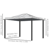 easycomfort gazebo di lusso in alluminio tendone da giardino 300x360x265cm