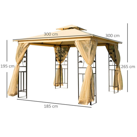 easycomfort easycomfort gazebo da giardino di lusso tendone da giardino 3x3 m