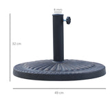 easycomfort easycomfort base per ombrellone diametro 3 8 4 8cm motivo floreale con manopola peso 15kg da giardino resina 49x32cm