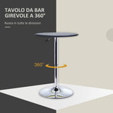 easycomfort easycomfort tavolino da bar cromato tavolo rotondo regolabile in altezza con sistema lift up piano rotondo girevole 360 63x67 93cm ean 8054111841238