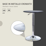 easycomfort easycomfort tavolino da bar cromato tavolo rotondo regolabile in altezza con sistema lift up piano rotondo girevole 360 63x67 93cm ean 8054111841238