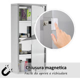 easycomfort easycomfort armadietto medicinale cassetta porta medicina a quattro ripiani in acciaio inox 30 x 12 x 60cm ean 8054111841658