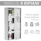 easycomfort easycomfort armadietto medicinale cassetta porta medicina a quattro ripiani in acciaio inox 30 x 12 x 60cm ean 8054111841658