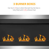 easycomfort easycomfort camino a bioetanolo da parete con 3 bruciatori in acciaio inox 1.5lt 110 x 63 x 16cm