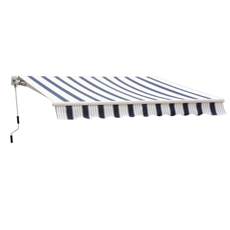easycomfort easycomfort tenda da sole avvolgibile a parete manuale a righe blu e bianco 2.5x2m