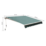 easycomfort easycomfort tenda da sole avvolgibile manuale a parete tessuto di poliestere 2.5 2m verde