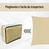 easycomfort easycomfort tenda da sole a vela quadrata in hdpe color sabbia 360x360cm