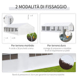 easycomfort easycomfort gazebo da giardino 10x6m con pareti rimovibili e finestre acciaio e poliestere