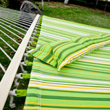 easycomfort easycomfort amaca matrimoniale in cotone a righe verde giallo e bianco con cuscino
