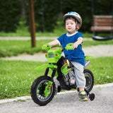 easycomfort easycomfort moto cross elettrica con rotelle verde per bambini 3 anni e piu batteria 6v velocita 2 5kmh 102 x 53 x 66cm