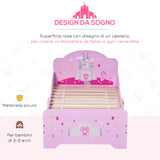 easycomfort easycomfort letto per bambini con bordi rialzati in legno per cameretta lettino per bimbi da 3 6 anni 143x73x60cm rosa