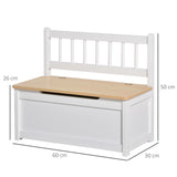 easycomfort easycomfort cassapanca per bambini 2 in 1 in legno con pistone per chiusura sicura 60x30x50cm bianco e legno naturale