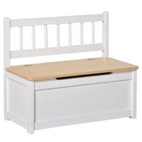 easycomfort easycomfort cassapanca per bambini 2 in 1 in legno con pistone per chiusura sicura 60x30x50cm bianco e legno naturale