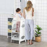 easycomfort easycomfort torre montessoriana per bambini learning tower con altezza regolabile in mdf 40x50x90cm bianco
