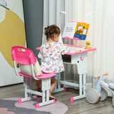 easycomfort easycomfort banco scuola con sedia per bambini 6 12 anni altezza regolabile lampada led leggio e portapenne acciaio e mdf rosa