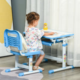 easycomfort easycomfort banco scuola con sedia regolabili in altezza per bambini 6 12 anni cassetto e piano inclinabile a 45 acciaio e mdf blu