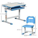 easycomfort easycomfort banco scuola con sedia regolabili in altezza per bambini 6 12 anni cassetto e piano inclinabile a 45 acciaio e mdf blu