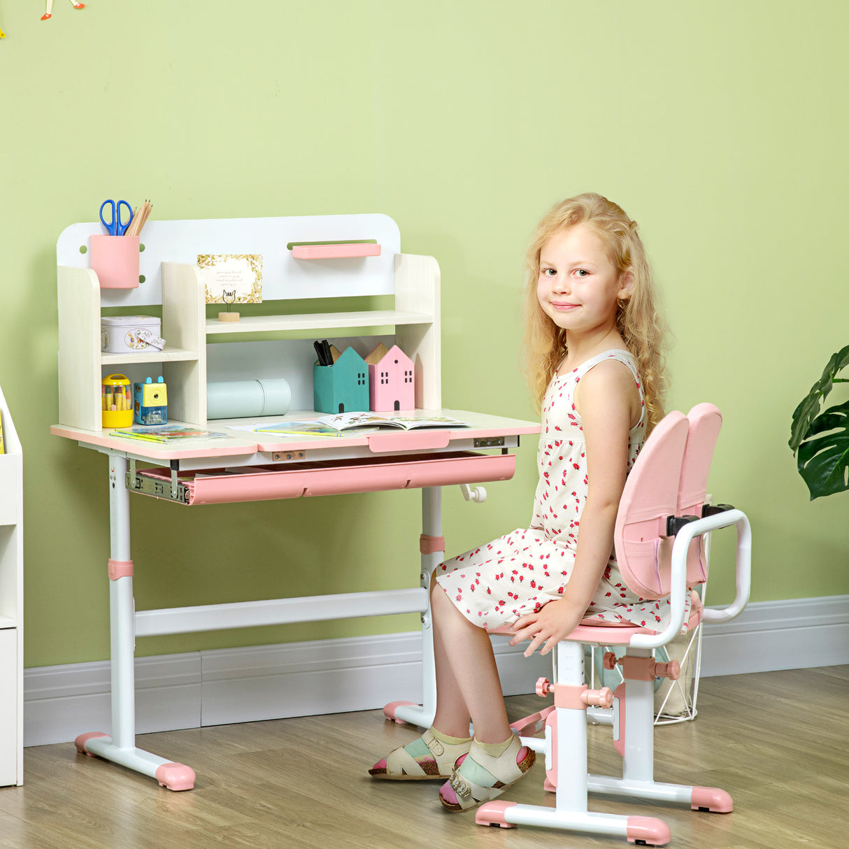 easycomfort easycomfort banco scuola con sedia per bambini 3 12 anni altezza regolabile e piano inclinabile rosa