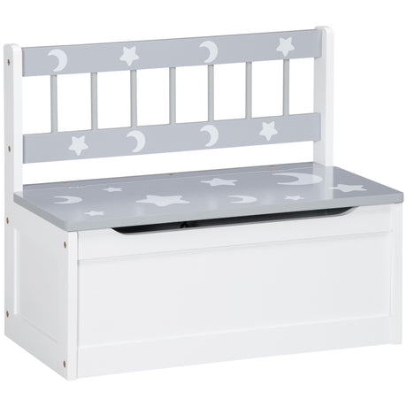 easycomfort easycomfort cassapanca moderna portagiochi con leva a gas in mdf e legno di pino 60x30x50 cm bianco e grigio