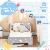 easycomfort easycomfort letto per bambini 3 6 anni con motivi a stelle e luna in pannelli di mdf e truciolato 143x76x49 cm