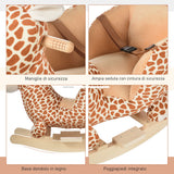 easycomfort easycomfort cavallo a dondolo in legno giraffa per i bambini 60 x 33 x 45cm