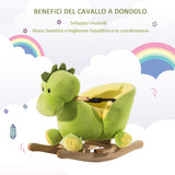 easycomfort easycomfort drago a dondolo in legno per i bambini verde e giallo